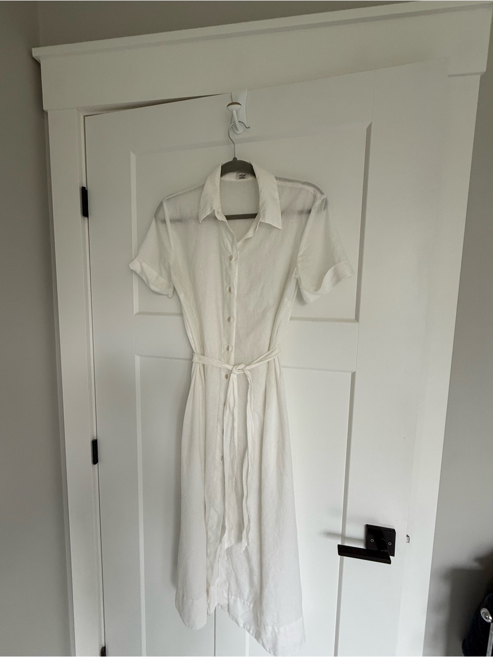 Wilfred White Midi Shirt Dress with Tie Waist